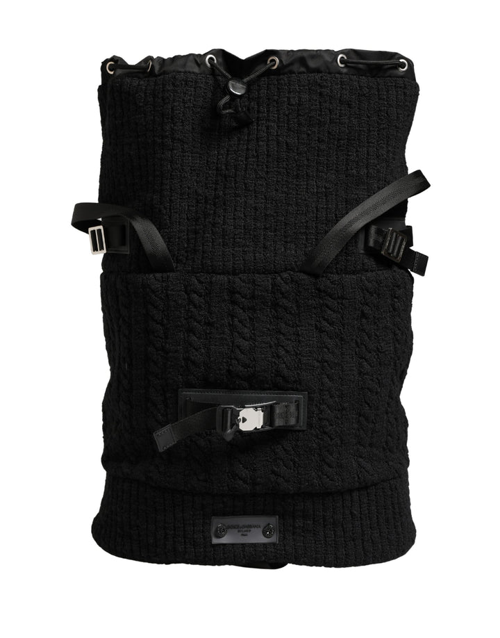 Dolce & Gabbana Bolso de Viaje Tipo Mochila con Cordón de Lana Tricot Negro