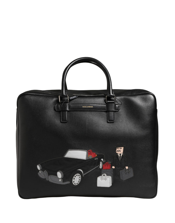 Bolso Dolce & Gabbana de piel con apliques de coche negro para viaje de fin de semana