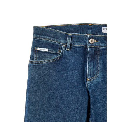 Dolce & Gabbana Blue Cotton Skinny Jeans