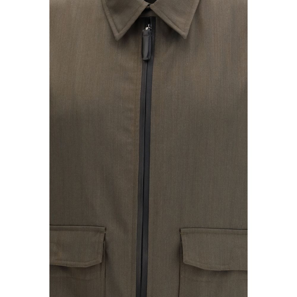 Abrigo Brioni de lana bicolor
