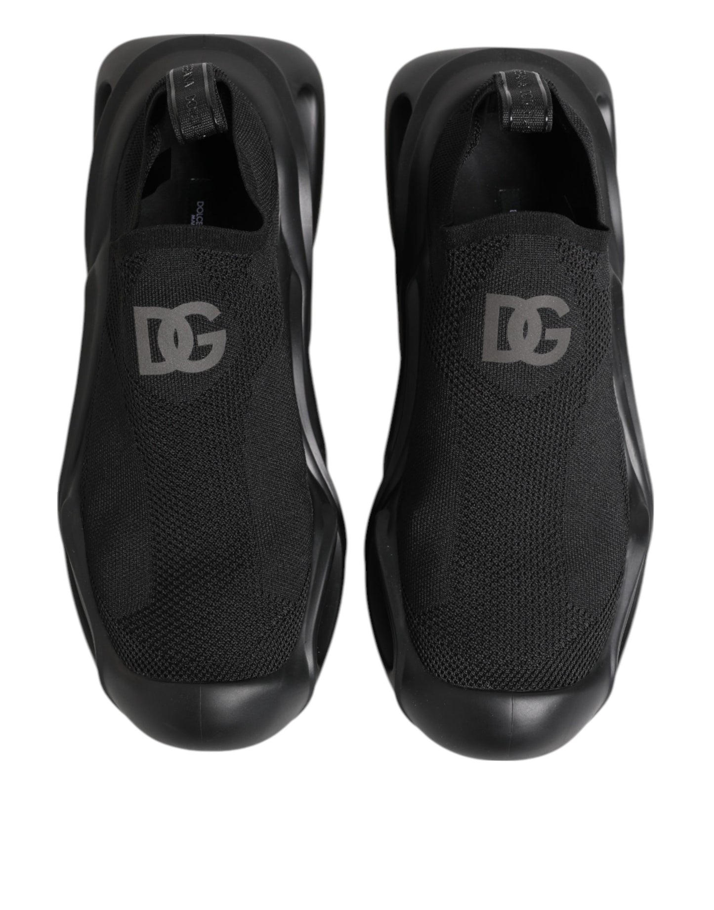 Dolce & Gabbana Black Slip On Wave Low Top Sneakers Shoes