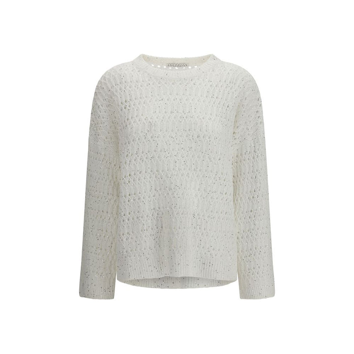 Sweat-shirt Brunello Cucinelli en soie blanche