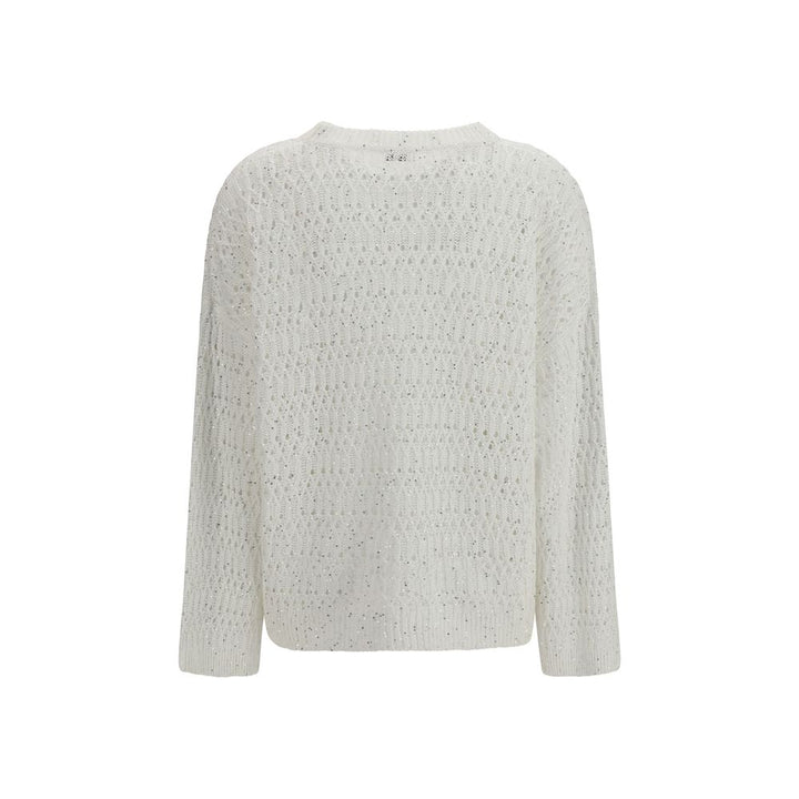 Sweat-shirt Brunello Cucinelli en soie blanche