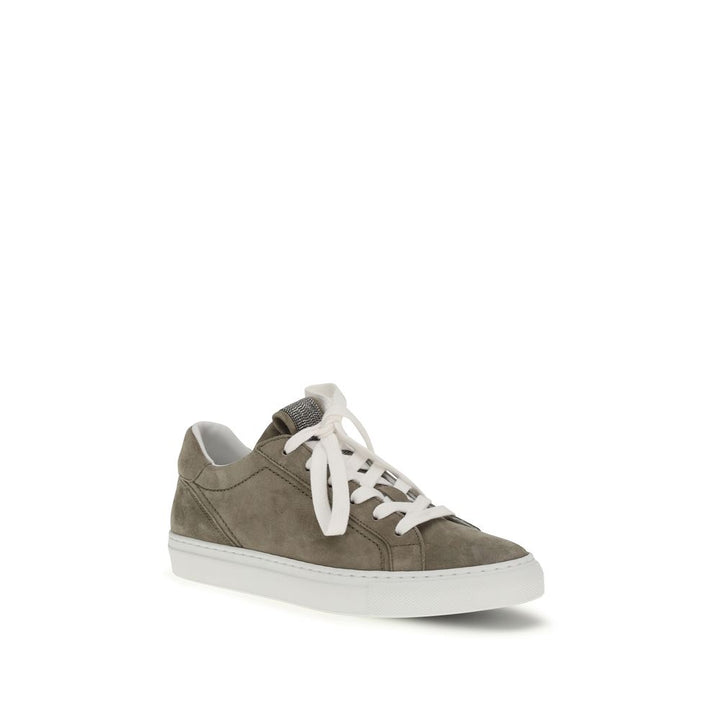 Zapatillas de piel de becerro grises Brunello Cucinelli Bos Taurus