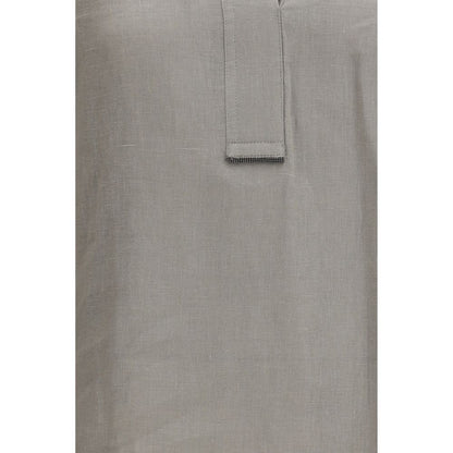 Brunello Cucinelli Bicolor Linen Blouse