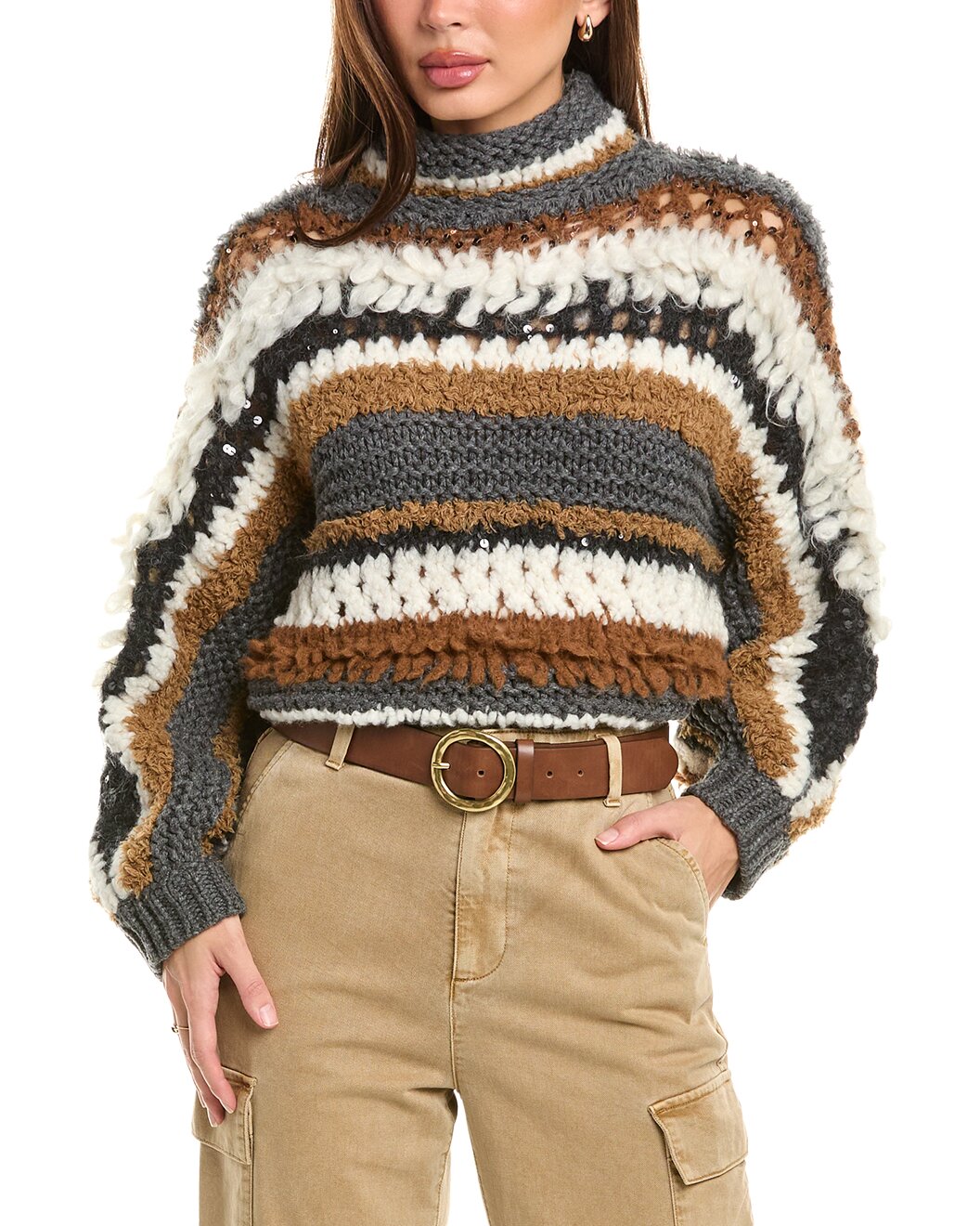 Brunello Cucinelli Bicolor Cashmere Sweater