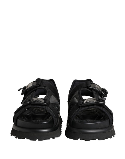 Sandalias gruesas de hombre negras con logo de Dolce & Gabbana
