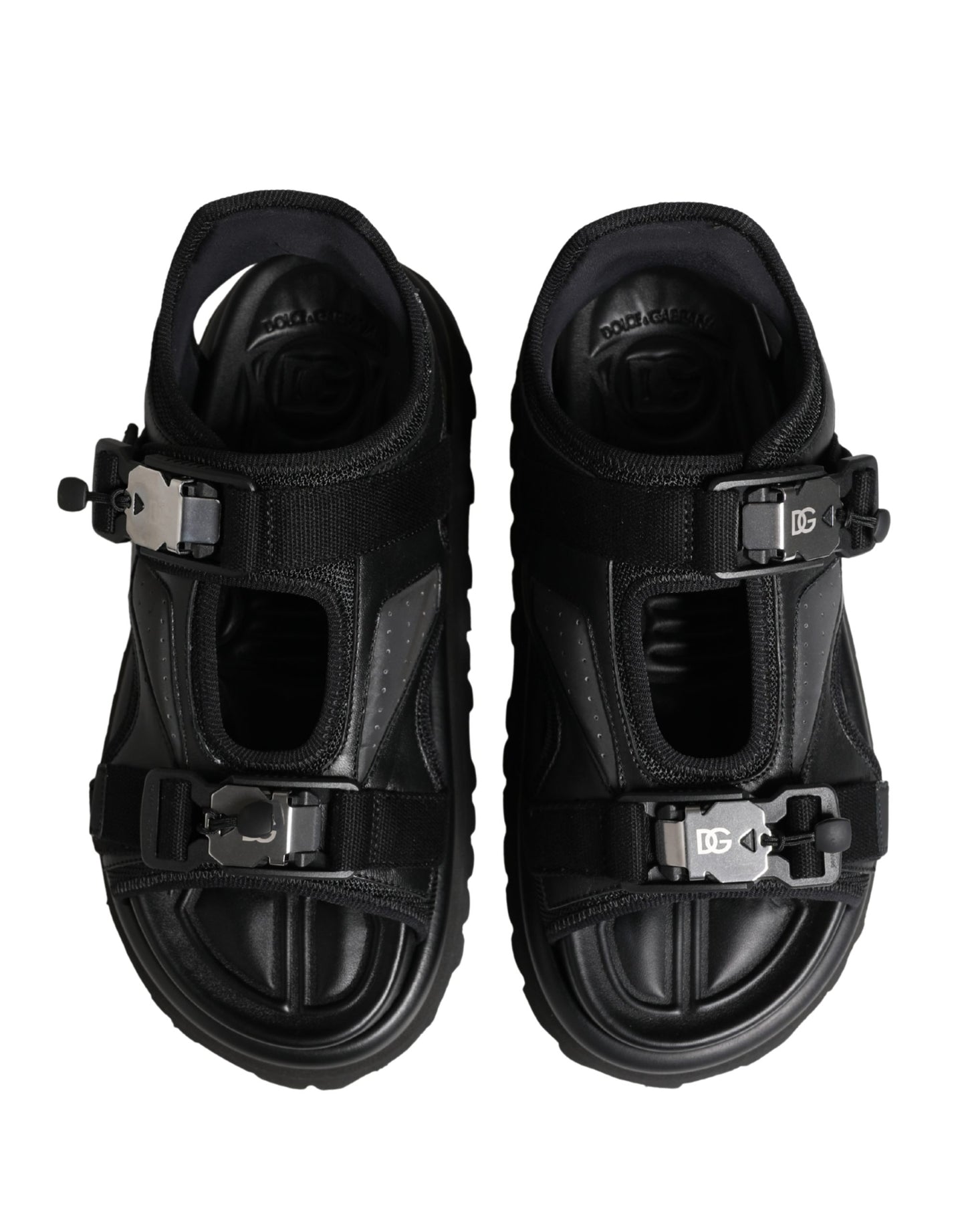 Sandalias gruesas de hombre negras con logo de Dolce & Gabbana