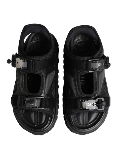 Sandalias gruesas de hombre negras con logo de Dolce & Gabbana