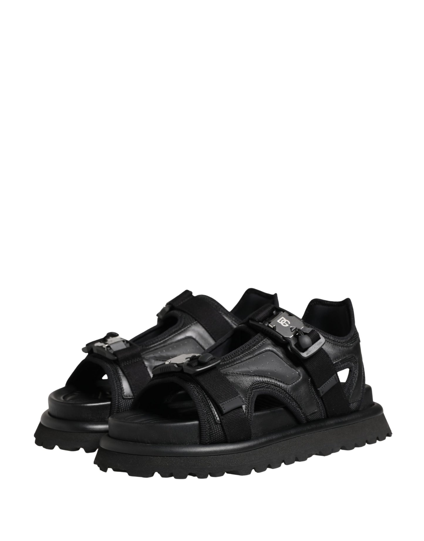 Sandalias gruesas de hombre negras con logo de Dolce & Gabbana