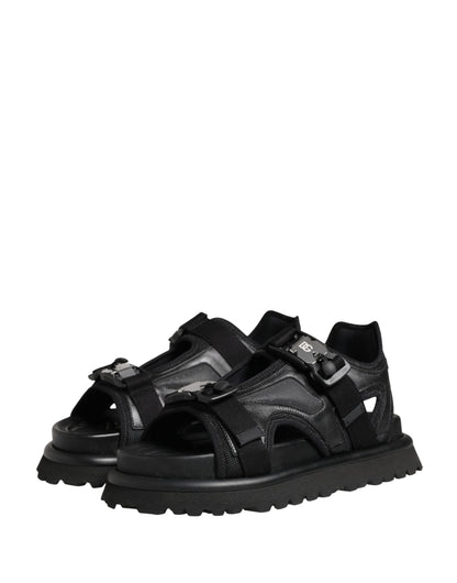 Sandalias gruesas de hombre negras con logo de Dolce & Gabbana