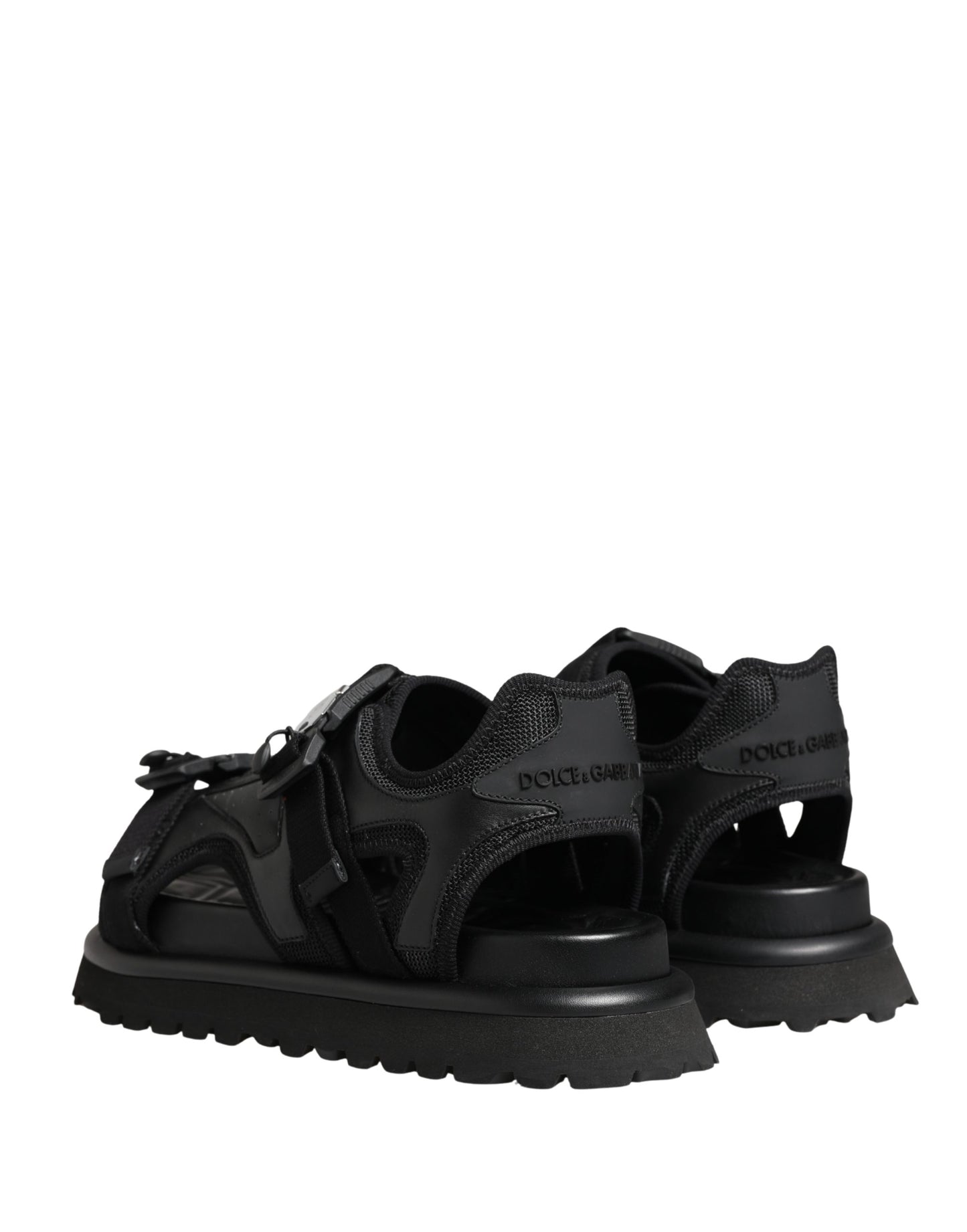 Sandalias gruesas de hombre negras con logo de Dolce & Gabbana