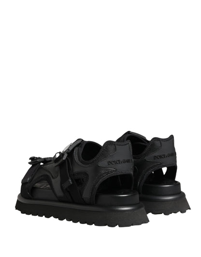 Sandalias gruesas de hombre negras con logo de Dolce & Gabbana