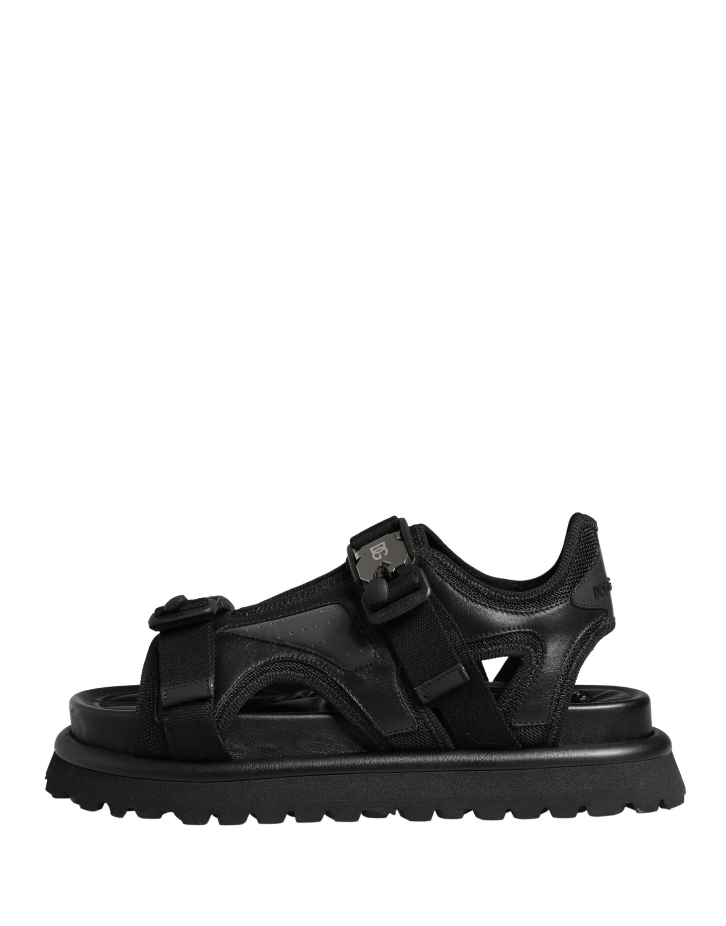 Sandalias gruesas de hombre negras con logo de Dolce & Gabbana