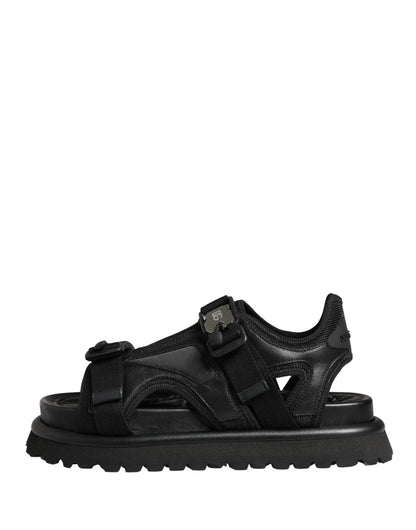 Sandalias gruesas de hombre negras con logo de Dolce & Gabbana
