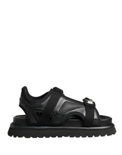 Sandalias gruesas de hombre negras con logo de Dolce & Gabbana