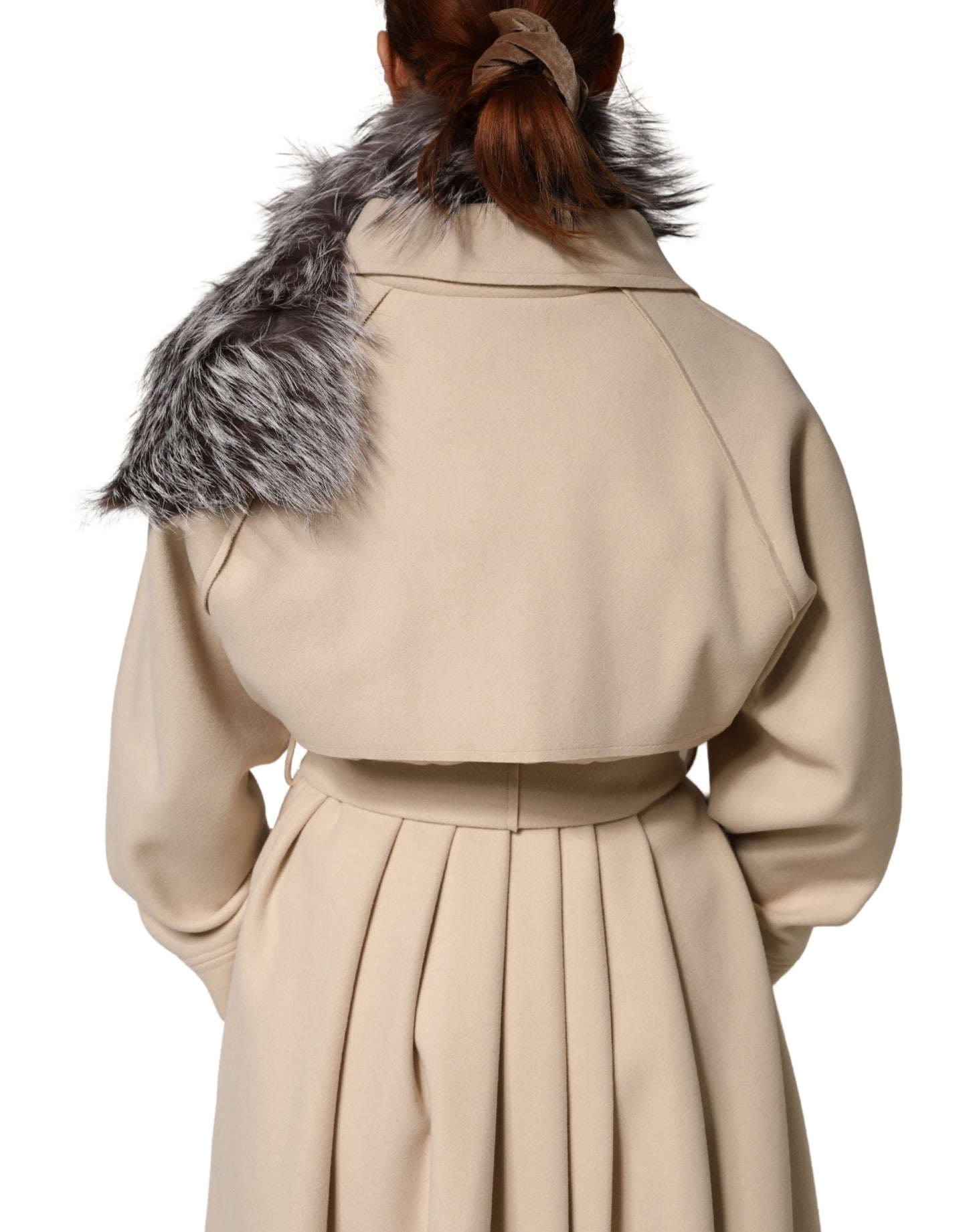 Écharpe d'hiver cache-cou en fourrure de renard grise Dolce & Gabbana