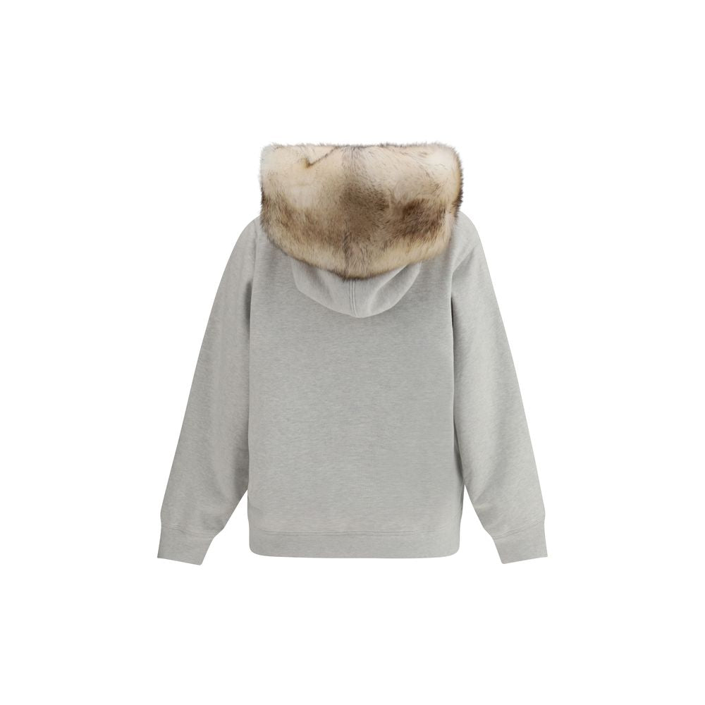 Sudadera de algodón gris de Prada