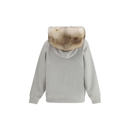 Sudadera de algodón gris de Prada