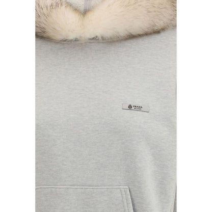 Sudadera de algodón gris de Prada