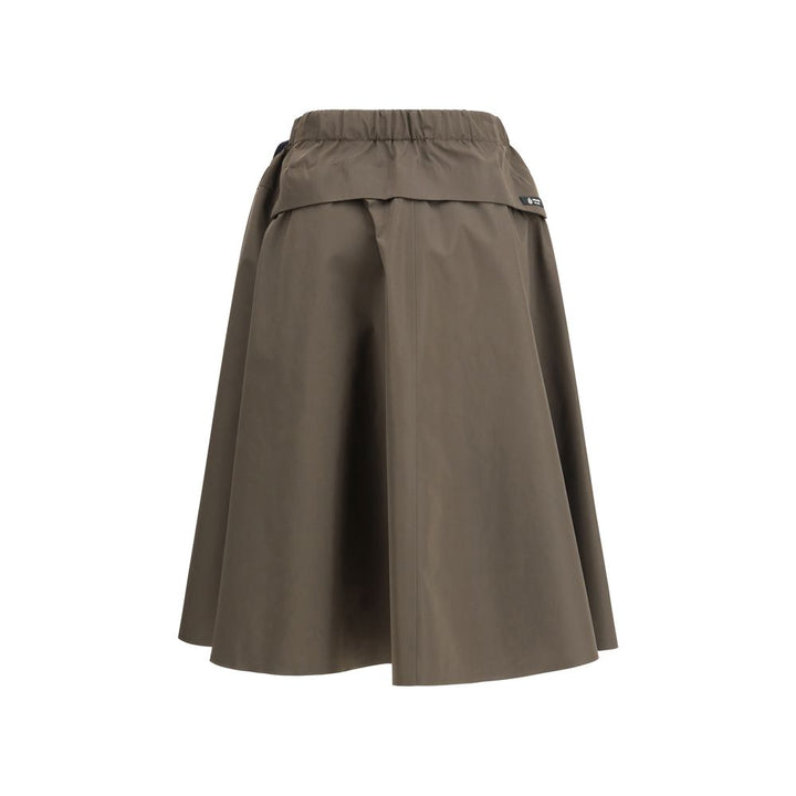 Falda midi bicolor de poliéster reciclado de Prada