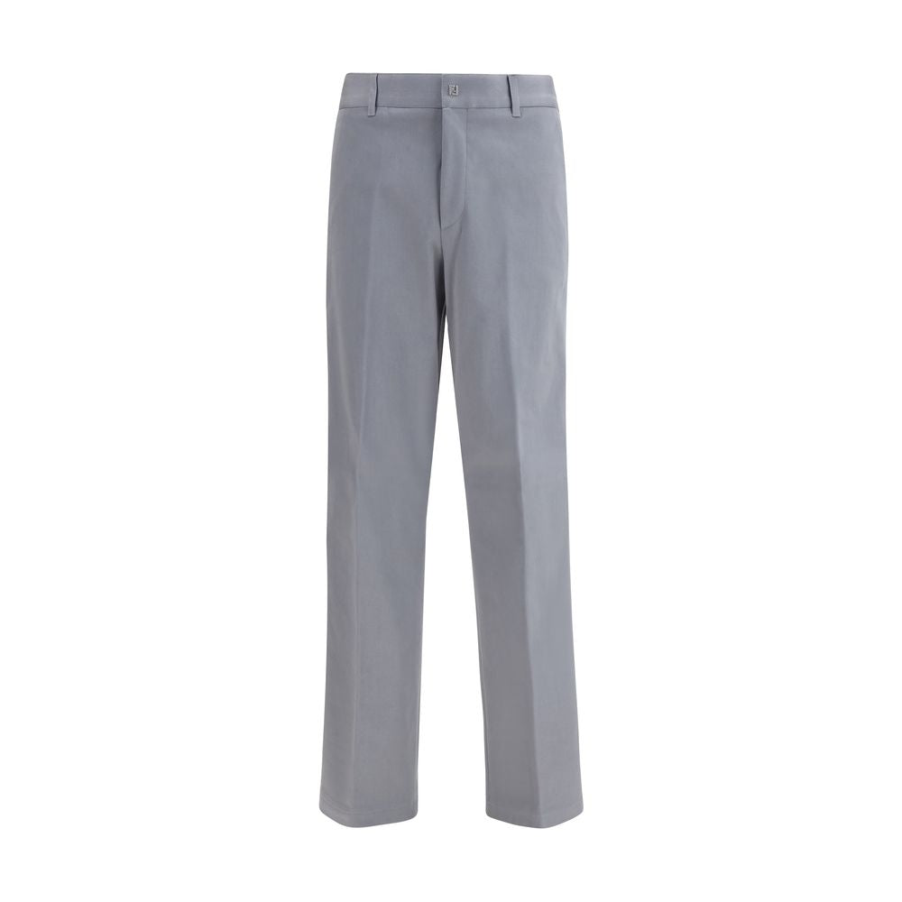 Pantalones casuales Fendi de algodón gris