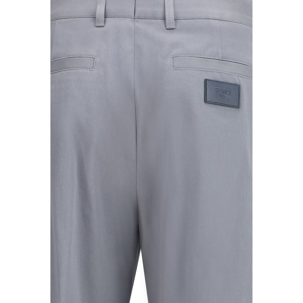 Pantalones casuales Fendi de algodón gris
