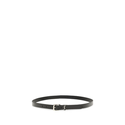 Cinturón Regular Saint Laurent de Algodón Negro