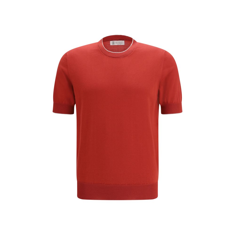 T-shirt multicolore en coton Brunello Cucinelli