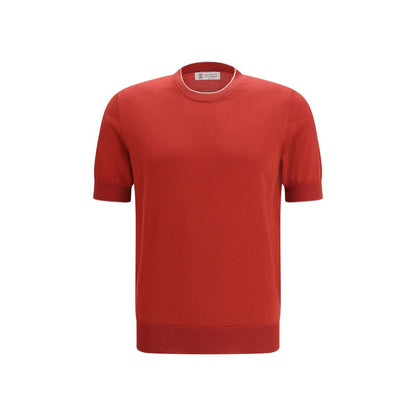 T-shirt multicolore en coton Brunello Cucinelli