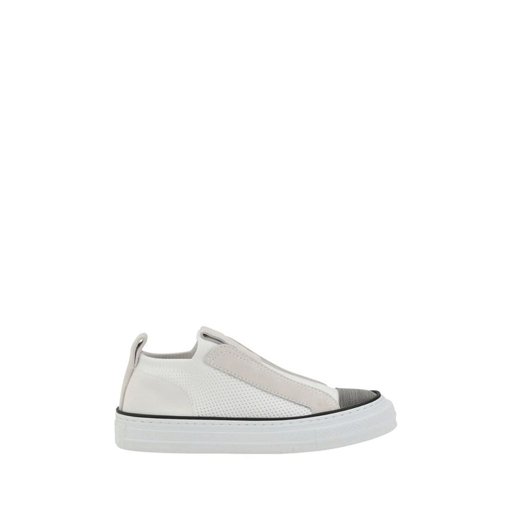 Zapatillas bajas de nailon blancas Brunello Cucinelli