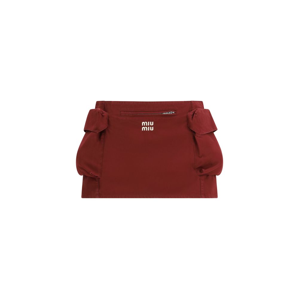 Minifalda Miu Miu de algodón color burdeos