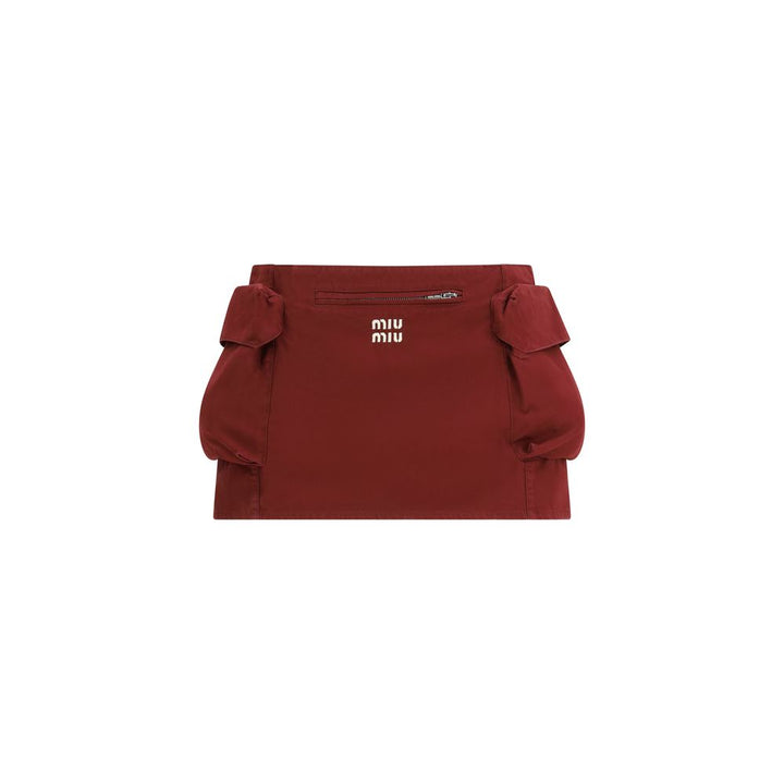 Minifalda Miu Miu de algodón color burdeos