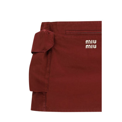 Minifalda Miu Miu de algodón color burdeos