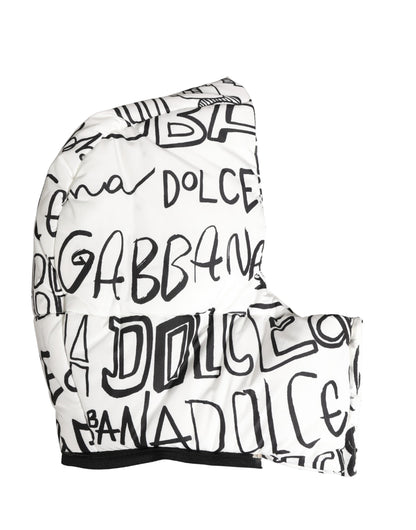 Gorro Capello Dolce & Gabbana blanco con logo estampado y pañuelo completo