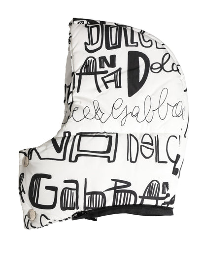 Gorro Capello Dolce & Gabbana blanco con logo estampado y pañuelo completo