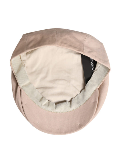 Dolce & Gabbana Gorra Newsboy de algodón beige para hombre