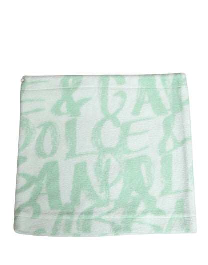 Gorro con bufanda de cuello de nailon blanco con logo estampado para hombre Dolce & Gabbana
