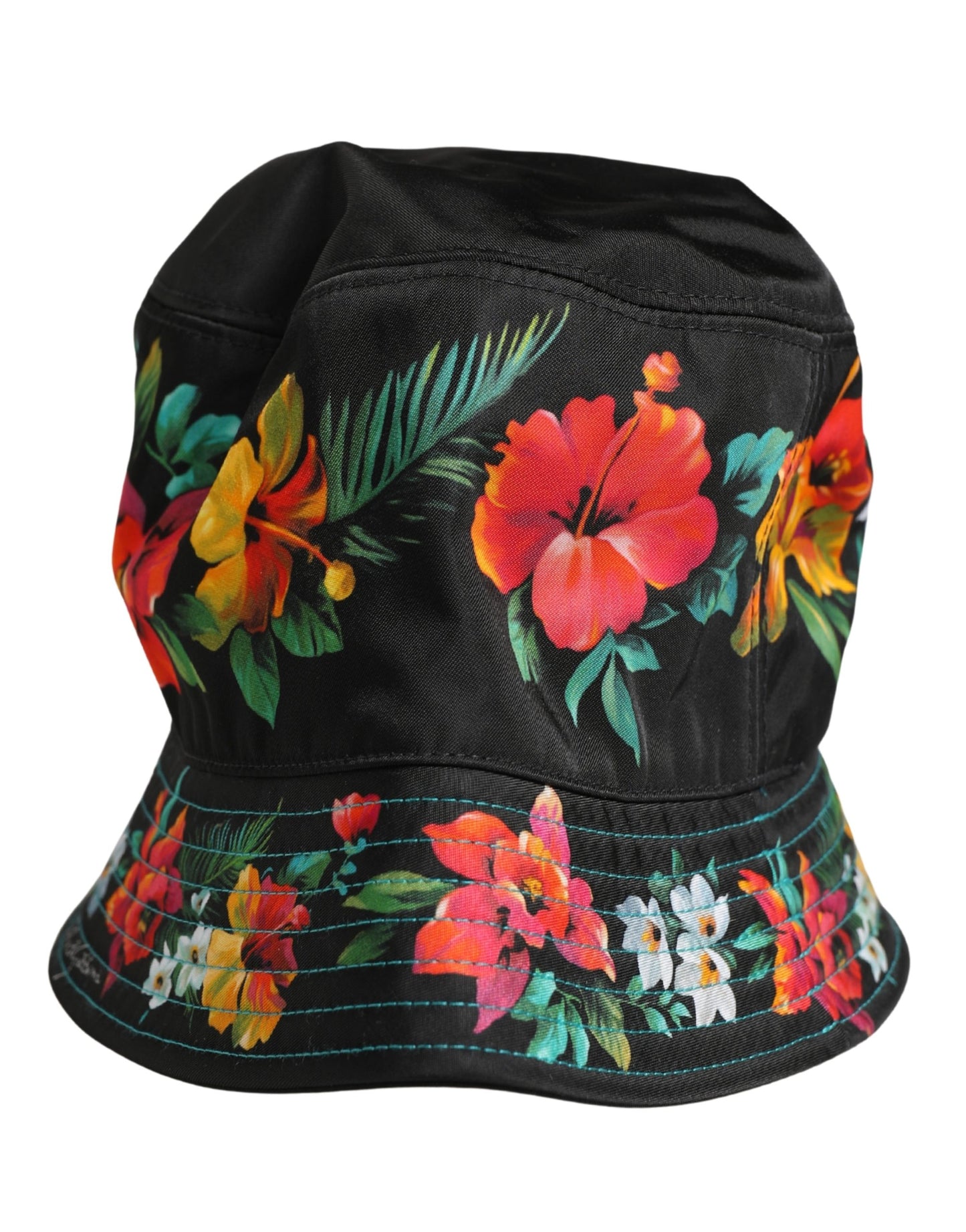 Dolce & Gabbana Gorra de pescador de nailon con estampado floral negro para hombre
