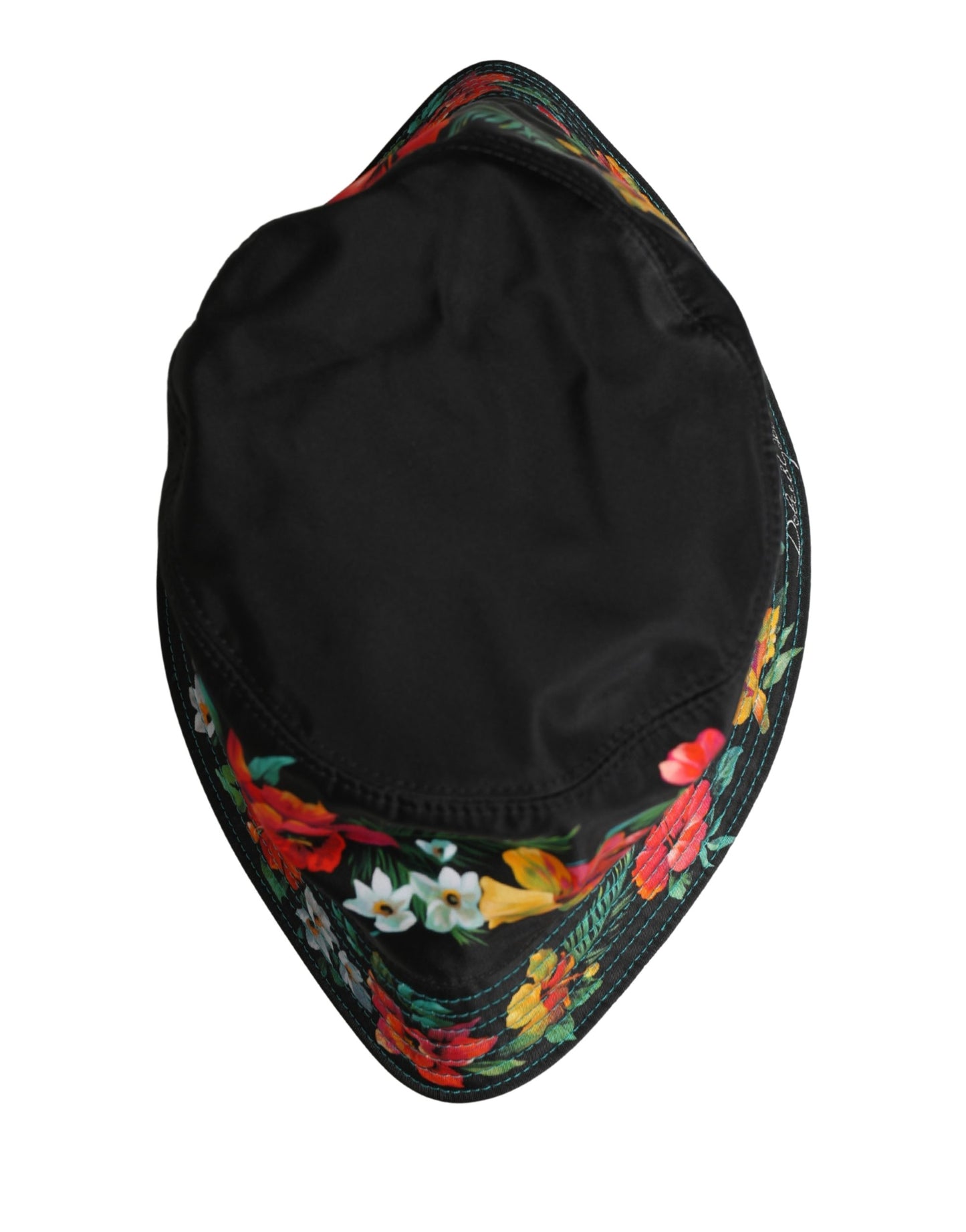 Dolce & Gabbana Gorra de pescador de nailon con estampado floral negro para hombre