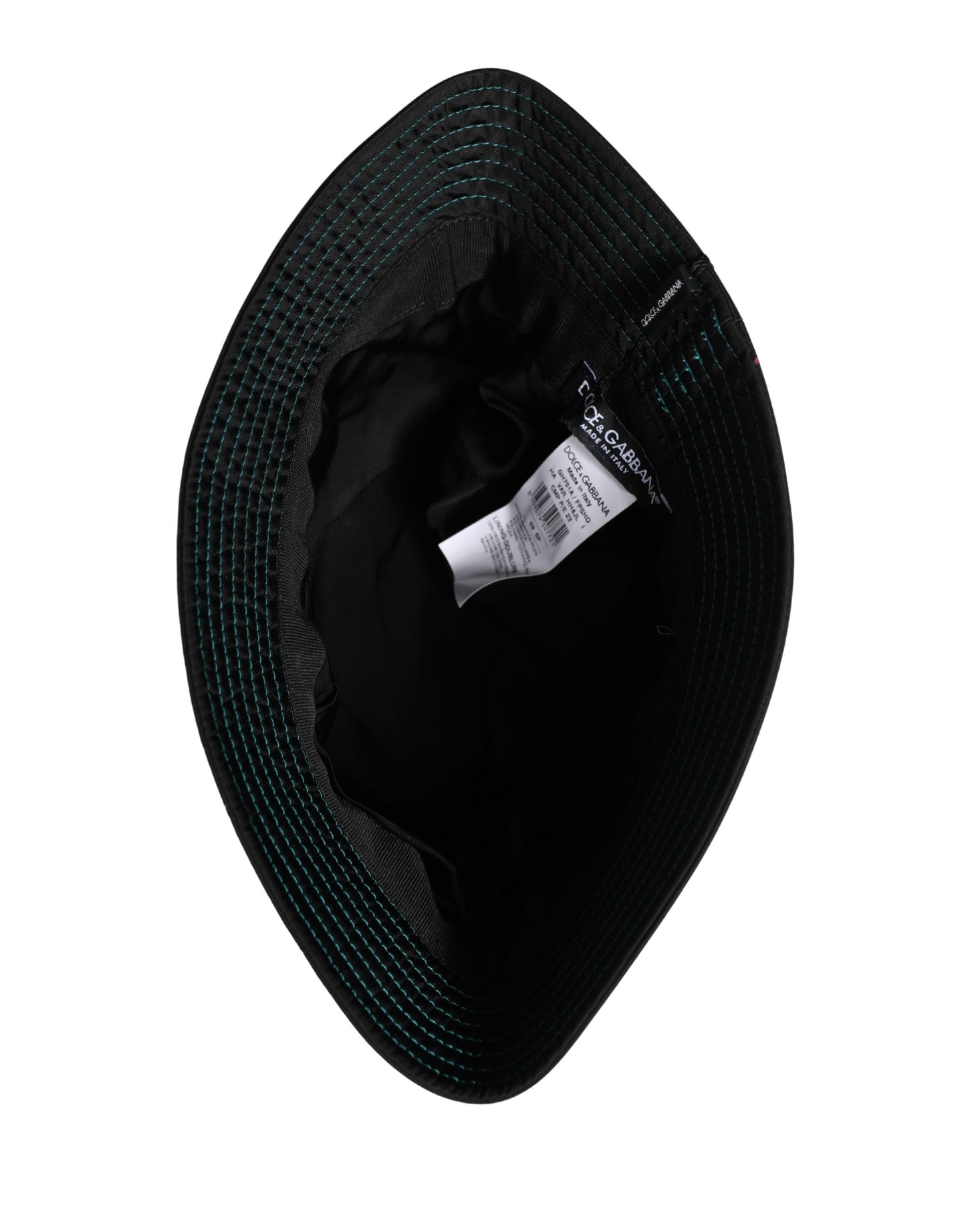 Dolce & Gabbana Gorra de pescador de nailon con estampado floral negro para hombre