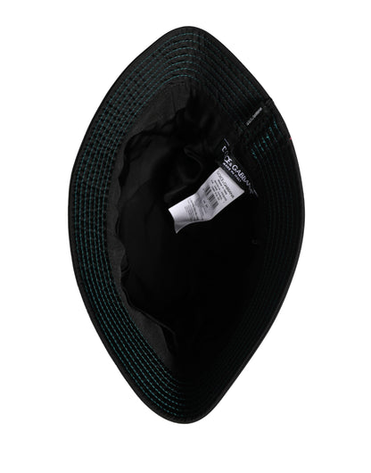 Dolce & Gabbana Gorra de pescador de nailon con estampado floral negro para hombre