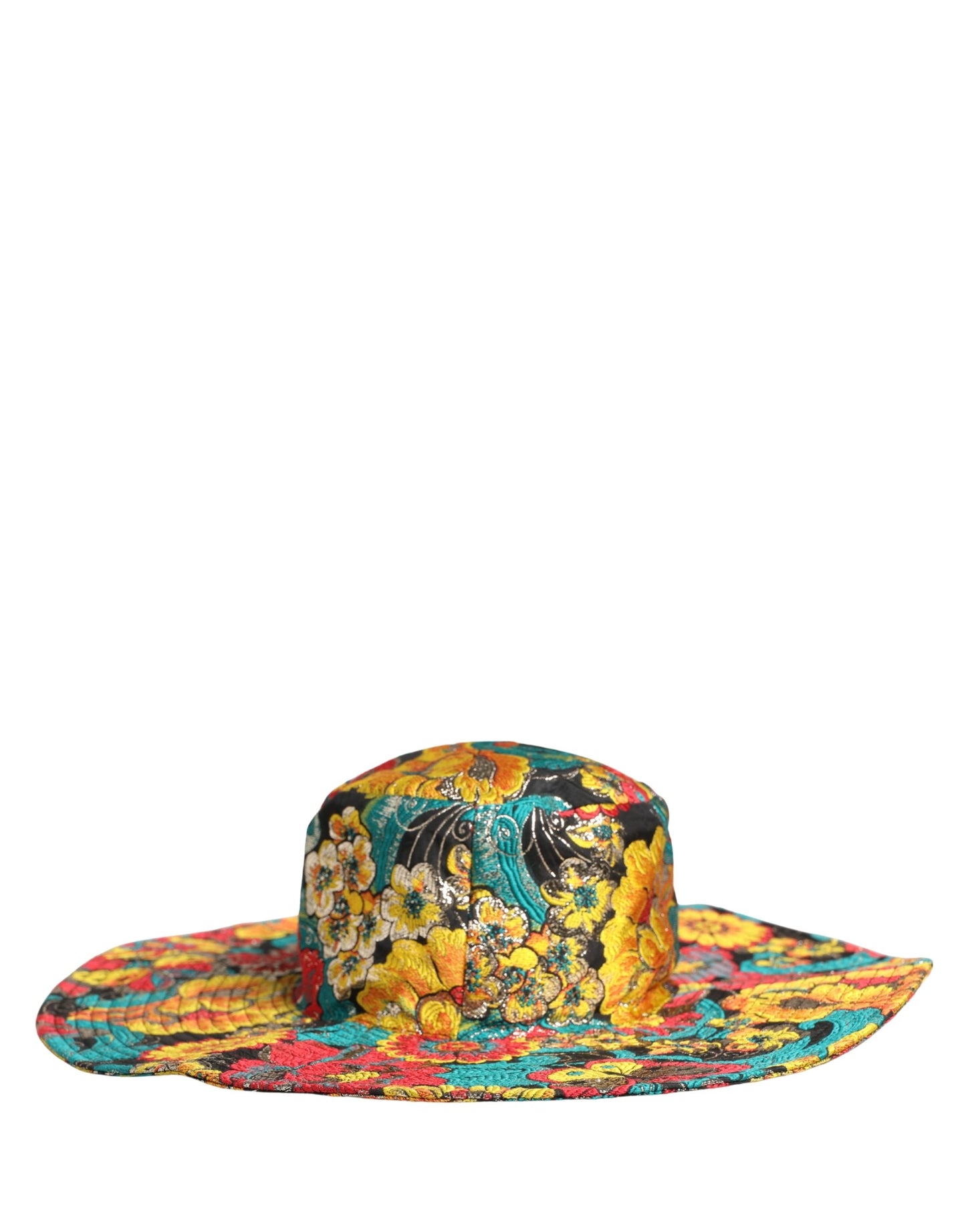 Gorro de pescador Dolce & Gabbana para hombre de brocado multicolor de ala ancha