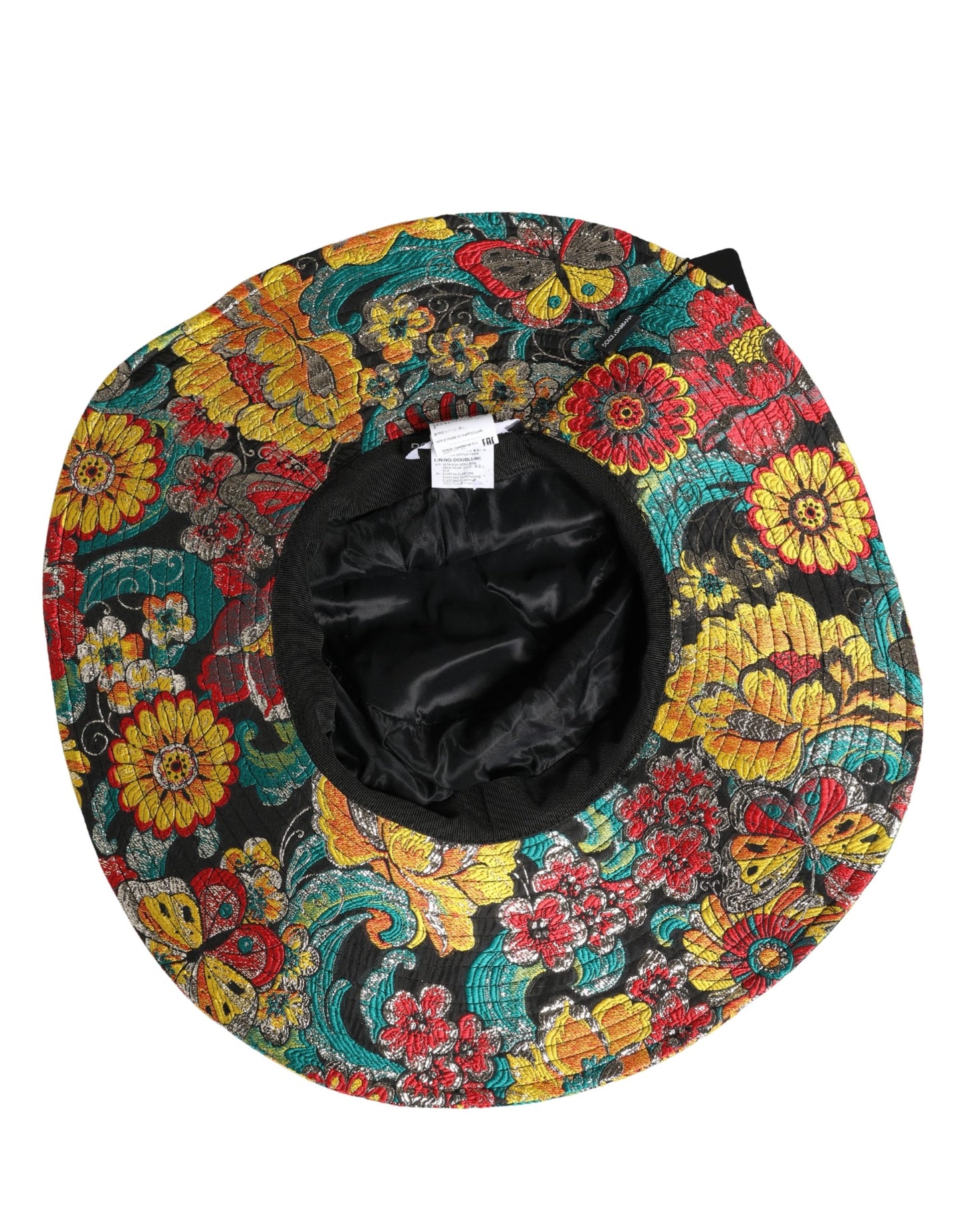 Gorro de pescador Dolce & Gabbana para hombre de brocado multicolor de ala ancha