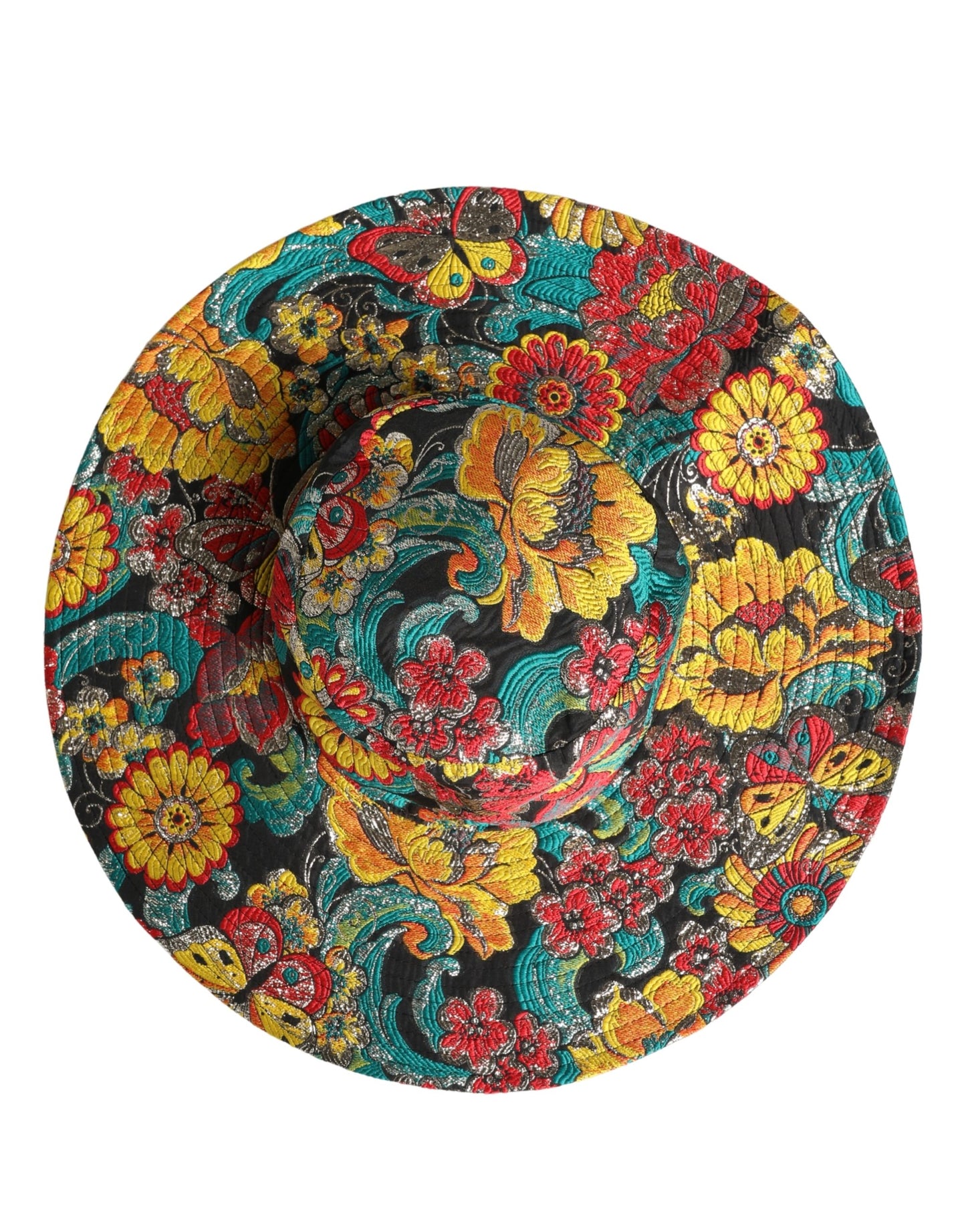 Gorro de pescador Dolce & Gabbana para hombre de brocado multicolor de ala ancha