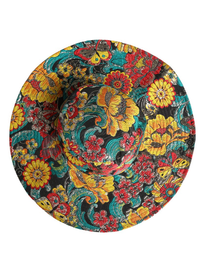 Gorro de pescador Dolce & Gabbana para hombre de brocado multicolor de ala ancha