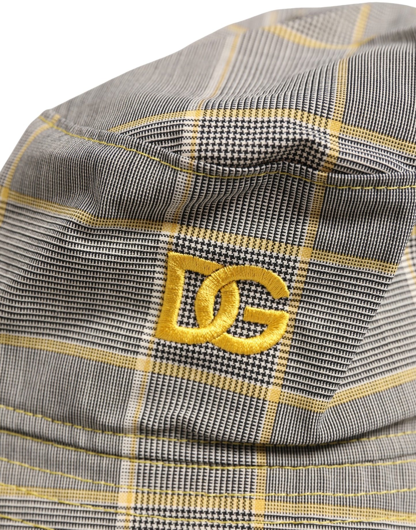 Gorra de pescador de cubo a cuadros grises para hombre Dolce & Gabbana