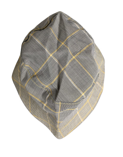 Gorra de pescador de cubo a cuadros grises para hombre Dolce & Gabbana