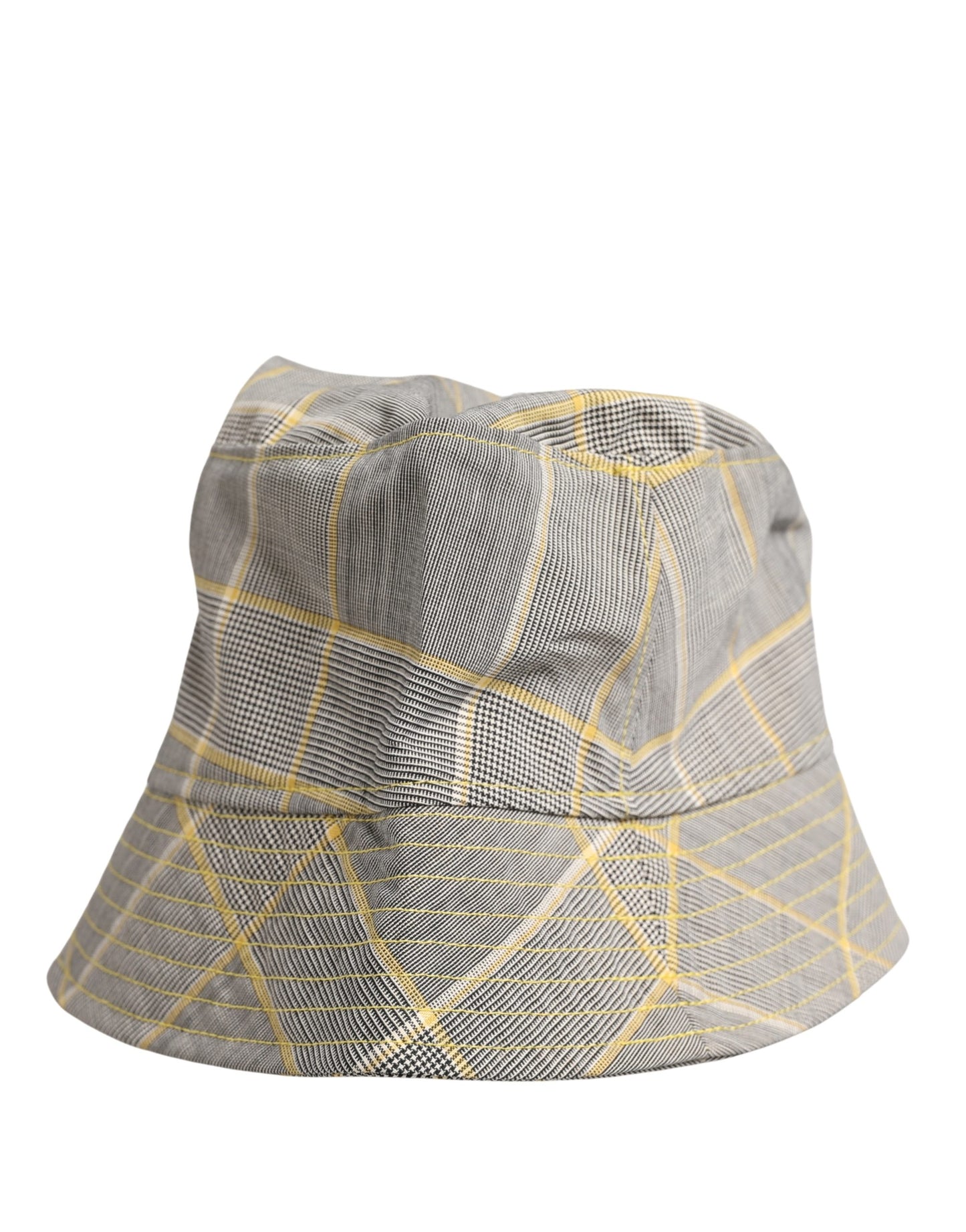 Gorra de pescador de cubo a cuadros grises para hombre Dolce & Gabbana