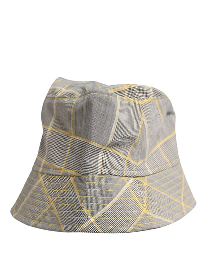 Gorra de pescador de cubo a cuadros grises para hombre Dolce & Gabbana